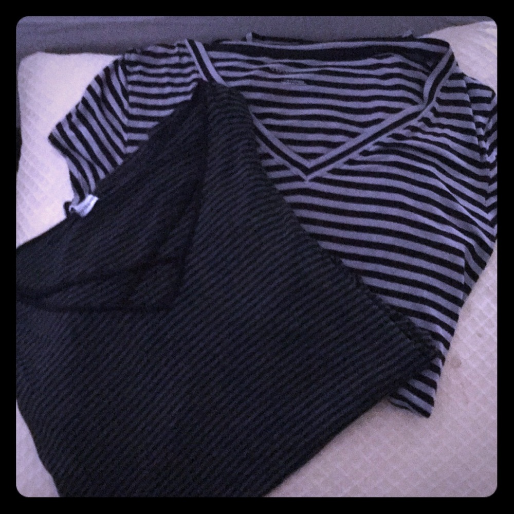 Two maternity shirts one long sleeve one short.